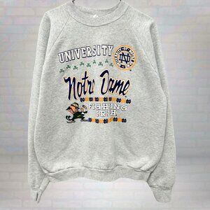 Vintage Notre Dame Fighting Irish Sweatshirt, 90s NCAA Crewneck Size 2XL